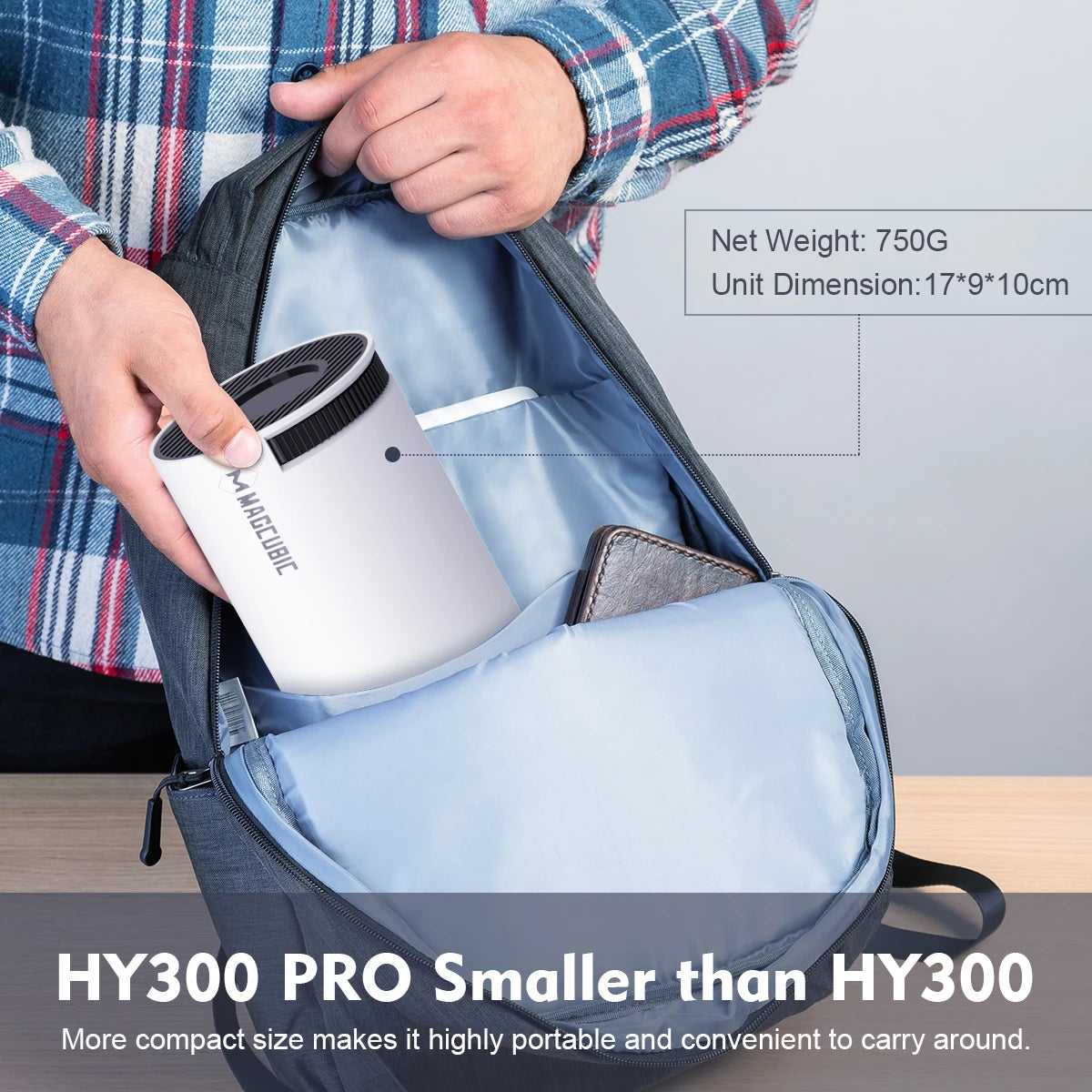 🎬 Proyector Magcubic HY300 Pro 4K | Android 11, Doble WiFi6, 260 ANSI, BT5.0, 1080P, Resolución Nativa 1280×720P para Cine en Casa o al Aire Libre