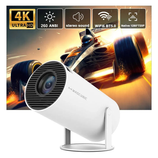 🎬 Proyector Magcubic HY300 Pro 4K | Android 11, Doble WiFi6, 260 ANSI, BT5.0, 1080P, Resolución Nativa 1280×720P para Cine en Casa o al Aire Libre
